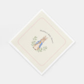 Peter Rabbit Roze Ivoor  Baby shower Servet (Hoek)