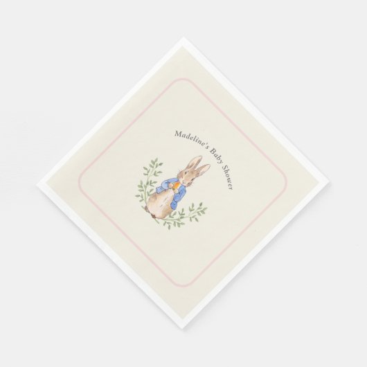 Peter Rabbit Roze Ivoor  Baby shower Servet (Hoek)