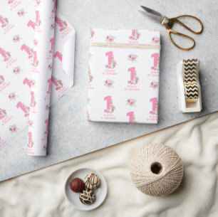 Peter Rabbit   Roze Verjaardags Verpakking Cadeaupapier