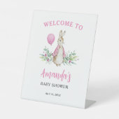 Peter Rabbit Roze Welkomstbord Reclamebord Met Voetstuk (Voorkant)