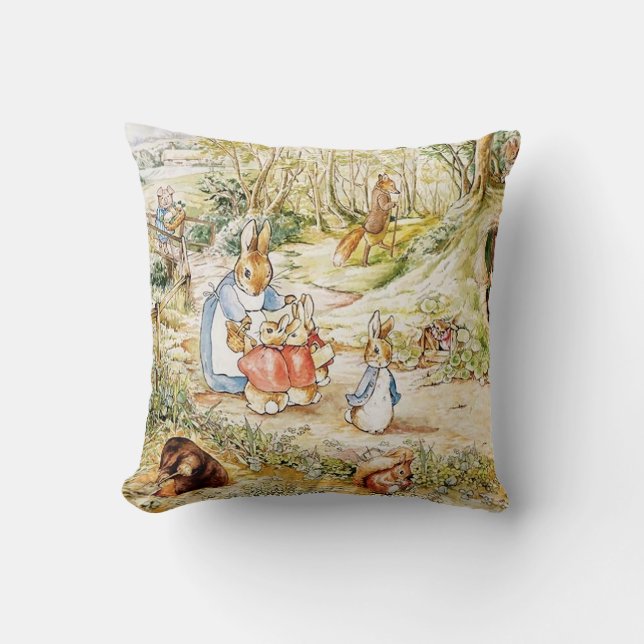 Peter Rabbit’s Neighbourhood by Beatrix Potter Kussen (Voorkant)