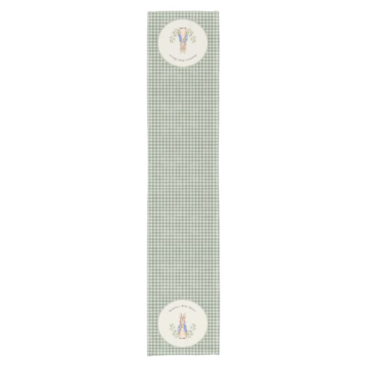Peter Rabbit Sage Gingham Douche Tafelloper (Voorkant)