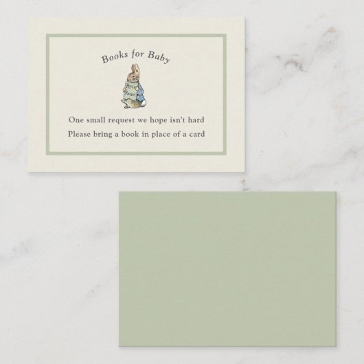 Peter Rabbit Sage Green  Baby Boek Informatiekaartje (Voorkant / Achterkant)