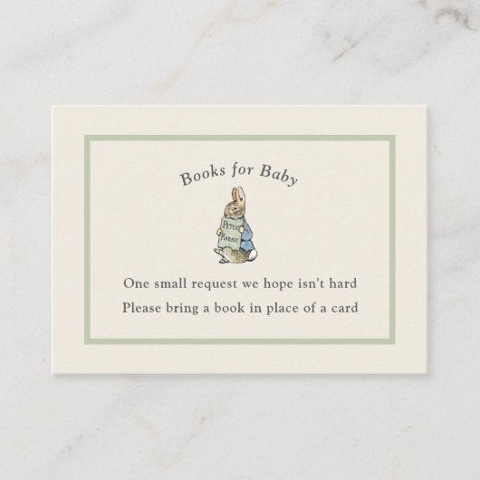 Peter Rabbit Sage Green  Baby Boek Informatiekaartje (Voorkant)