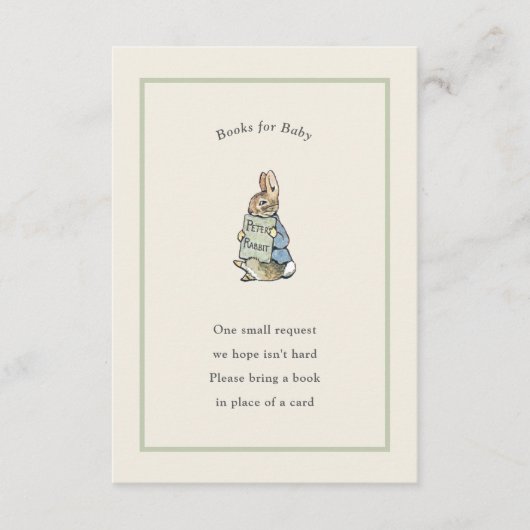 Peter Rabbit Sage Green  Baby Boek Informatiekaartje (Voorkant)