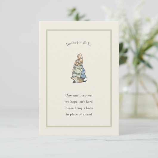 Peter Rabbit Sage Green  Baby Boek Informatiekaartje (Staand voorkant)