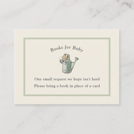 Peter Rabbit Sage Green  Baby Boek Informatiekaartje (Voorkant)
