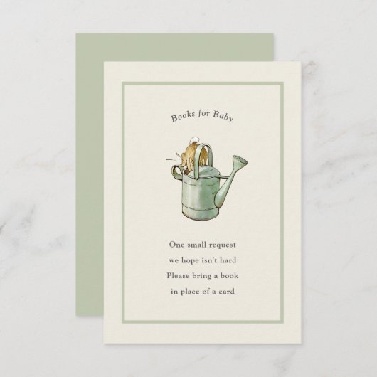 Peter Rabbit Sage Green  Baby Boek Informatiekaartje (Voorkant / Achterkant)