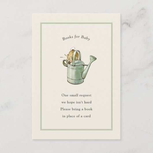 Peter Rabbit Sage Green  Baby Boek Informatiekaartje (Voorkant)