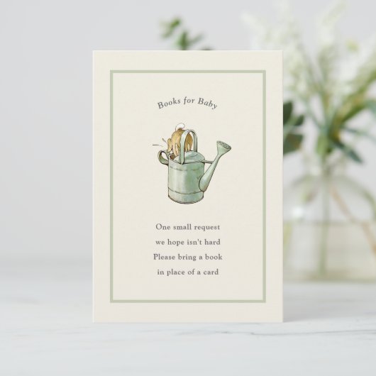 Peter Rabbit Sage Green  Baby Boek Informatiekaartje (Staand voorkant)