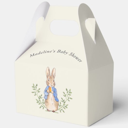 Peter Rabbit Sage Green  Baby shower Bedankdoosjes (Achterkant)
