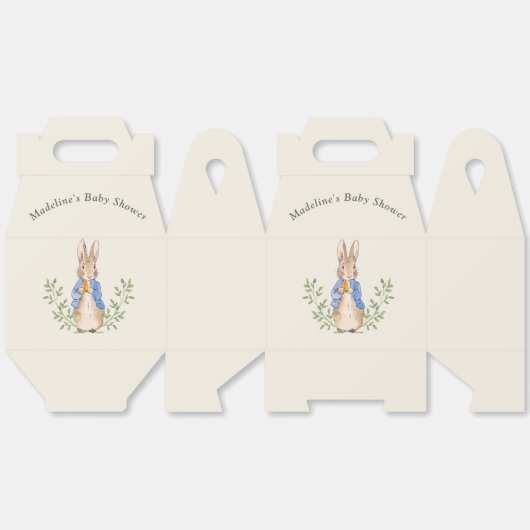 Peter Rabbit Sage Green Baby shower Bedankdoosjes (Ongevouwen)