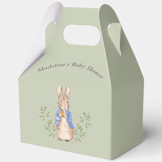 Peter Rabbit Sage Green Baby shower Bedankdoosjes (Voorkant)