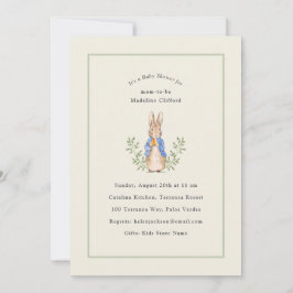 Peter Rabbit Sage Green  Baby shower Kaart