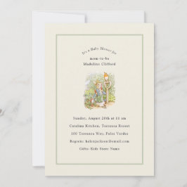 Peter Rabbit Sage Green  Baby shower Kaart