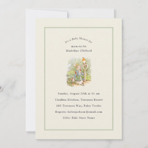 Peter Rabbit Sage Green  Baby shower Kaart