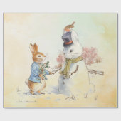 Peter Rabbit (sneeuwman) Cadeaupapier (Vlak)