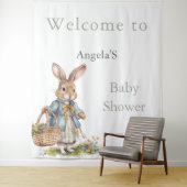 Peter Rabbit Sweet Bunny Girl Baby shower Wandkleed (In situ)