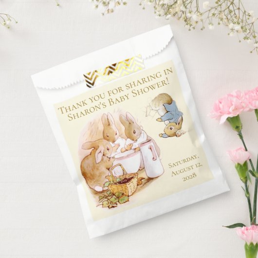 Peter Rabbit Thema Baby Shower Bedankzakje (Gezegeld)