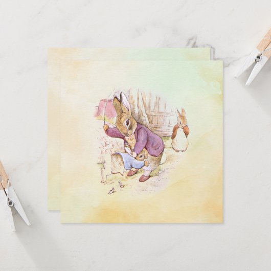 Peter Rabbit vader en zoon Kaart (Voorkant / Achterkant in situ)