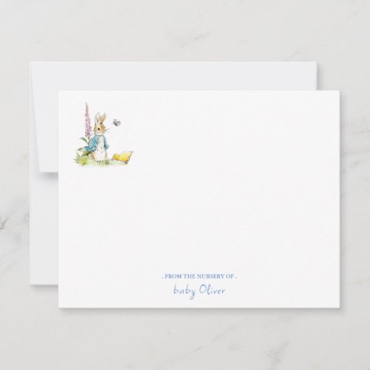 Peter Rabbit Van de kwekerij van Flat Bedankkaart (Voorkant)