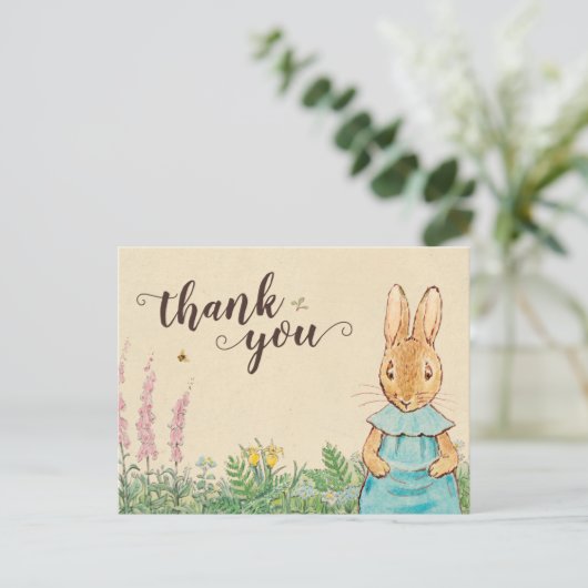 Peter Rabbit | Verjaardag meisje - Bedankt Briefkaart (Staand voorkant)
