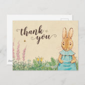 Peter Rabbit | Verjaardag meisje - Bedankt Briefkaart (Voorkant / Achterkant)