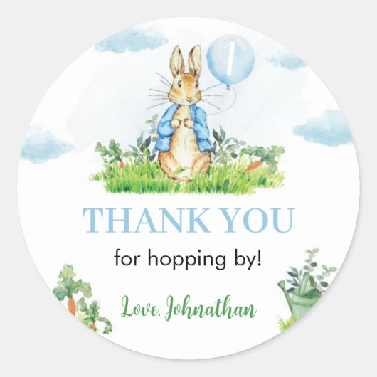 Peter Rabbit Verjaardag Sticker Labels (Voorkant)