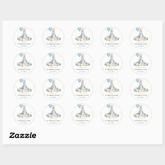 Peter Rabbit Verjaardag Sticker Labels (Vel)