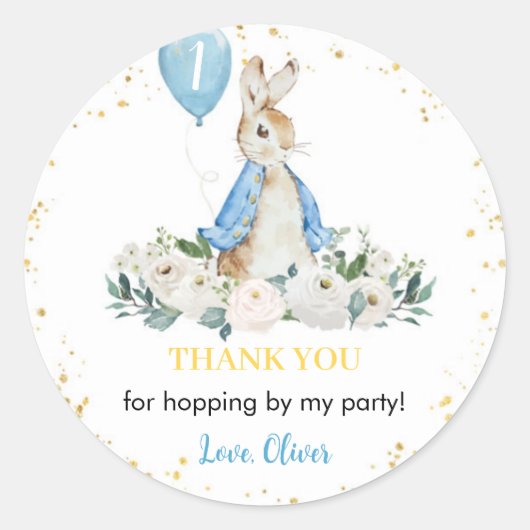 Peter Rabbit Verjaardag Sticker Labels (Voorkant)