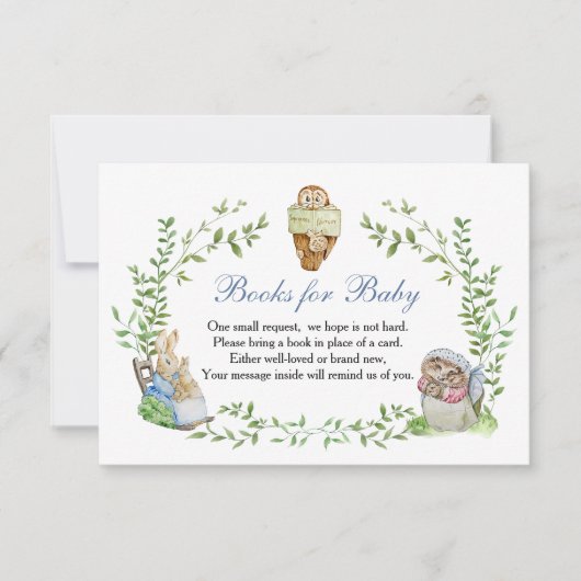Peter Rabbit Vrienden Boeken voor Baby RSVP Kaartje (Voorkant)