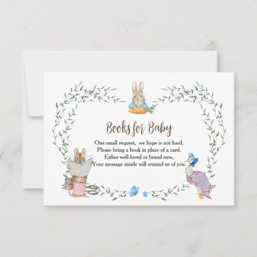 Peter Rabbit Vrienden Boeken Voor Baby RSVP Kaartje (Voorkant)