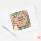 Peter Rabbit | Vrolijk kerstfeest Vierkante Sticker (Envelop)