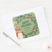 Peter Rabbit | Vrolijk kerstfeest Vierkante Sticker (Envelop)