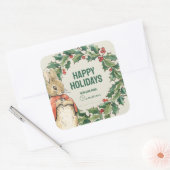 Peter Rabbit | Vrolijk kerstfeest Vierkante Sticker (Envelop)
