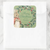Peter Rabbit | Vrolijk kerstfeest Vierkante Sticker (Tas)