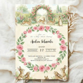 Peter Rabbit watercolor flower animal baby shower Kaart