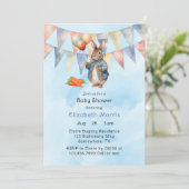 Peter Rabbit Waterverf Baby Boy Shower Kaart (Staand voorkant)