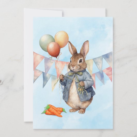 Peter Rabbit Waterverf Baby Boy Shower Kaart (Achterkant)