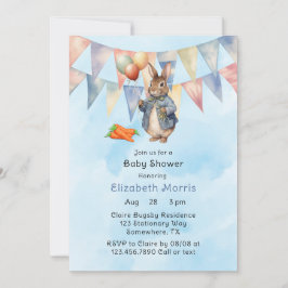 Peter Rabbit Waterverf Baby Boy Shower Kaart