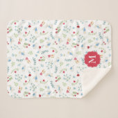 Peter Rabbit | Waterverf bospatroon Sherpa Deken (Voorkant (horizontaal))