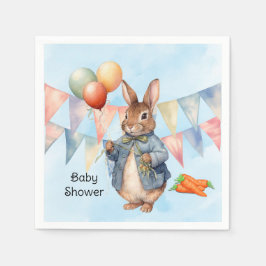 Peter Rabbit Waterverf Boy Baby shower Servet