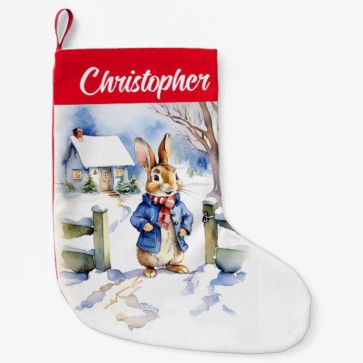 Peter Rabbit  waterverf Kerst Kleine Kerstsok (Voorkant)