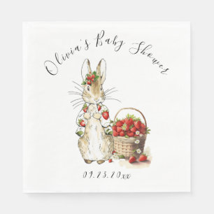 Peter Rabbit Waterverf Strawberry Baby shower Servet