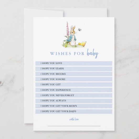 Peter Rabbit Wensen voor Baby Boy Shower Keepsake Kaart (Voorkant)