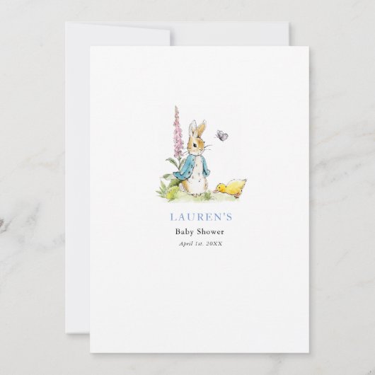 Peter Rabbit Wensen voor Baby Boy Shower Keepsake Kaart (Achterkant)