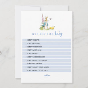 Peter Rabbit Wensen voor Baby Boy Shower Keepsake Kaart
