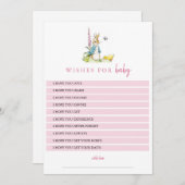 Peter Rabbit Wensen voor baby Roze meisje babyShow Kaart (Voorkant / Achterkant)
