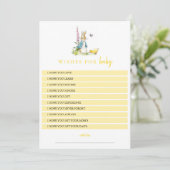 Peter Rabbit wenst baby geel Baby shower Kaart (Staand voorkant)