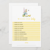 Peter Rabbit wenst baby geel Baby shower Kaart (Voorkant / Achterkant)